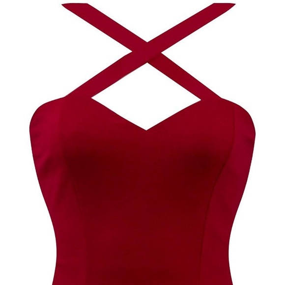 ⬇️PRICE DROP!⬇️ Retro Rockabilly Criss Cross top - Picture 1 of 7